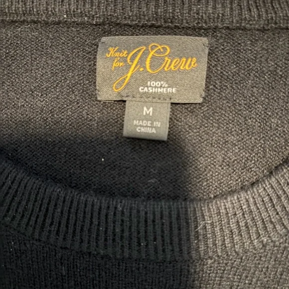 J. Crew Men's Black Cashmere Crewneck Sweater - Picture 2 of 2